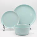 Kundenspezifische einfache Art-Farben-Glasur Keramik-Geschirr-Sets